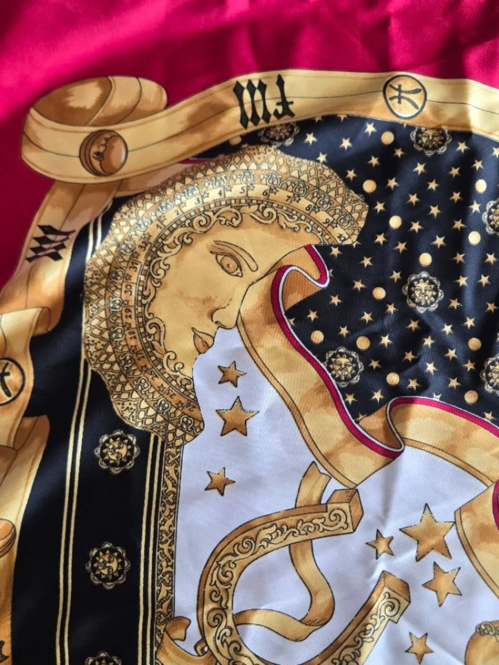 Celestial Sun Moon Zodiac Satin Feel Square Scarf